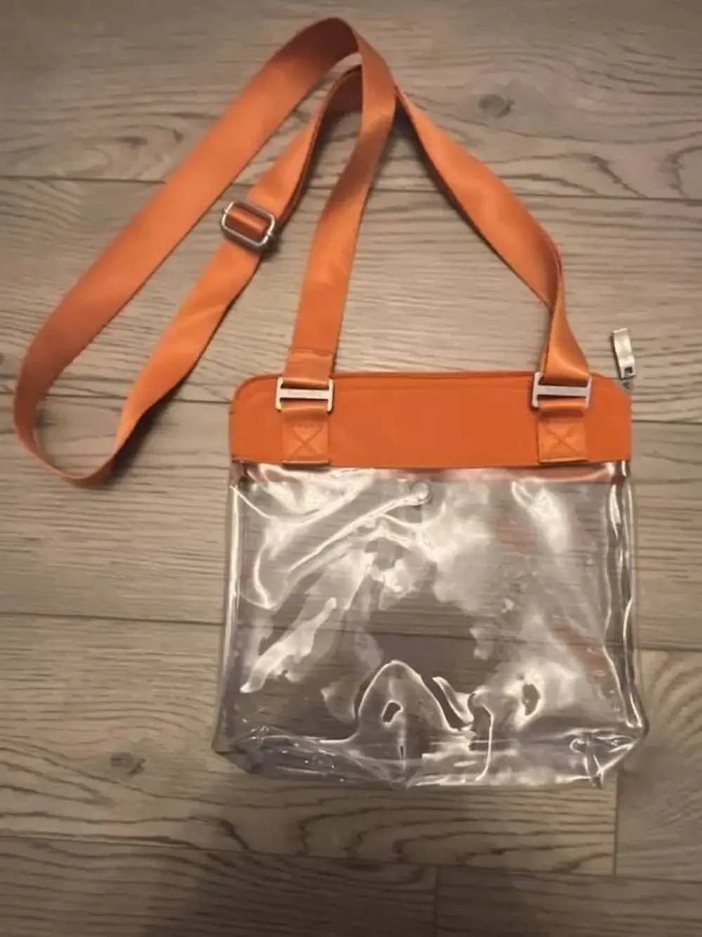 Baggallini Clear Pocket Stadium Crossbody Bag Orange
